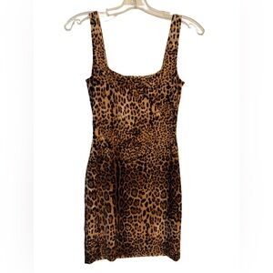 Epiphany Leopard Velvet Bodycon Dress | Stretch Velour | Size S